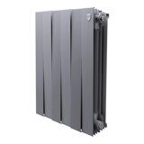 Биметаллический радиатор Royal Thermo PianoForte 500 Silver Satin с боковым подключением 6 секций