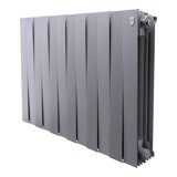 Биметаллический радиатор Royal Thermo PianoForte 500 Silver Satin с боковым подключением 12 секций