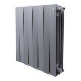 Биметаллический радиатор Royal Thermo PianoForte 500 Silver Satin с боковым подключением 8 секций